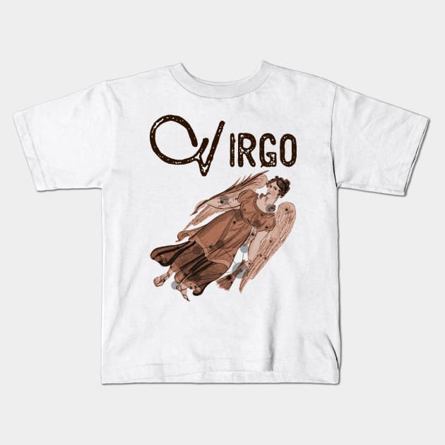 Virgo ))(( Astrological Sign Zodiac Constellation Design Kids T-Shirt by darklordpug